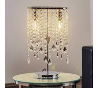 ONLI Lámpara de mesa Laila con cristal colgante, 2 luces