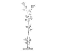 ONLI - Lámpara de pie Marilena con 3 luces de metal blanco cepillado plateado. Pantalla de cristal blanco. Producto hecho a mano en Italia. 50 cm x 180 cm de altura