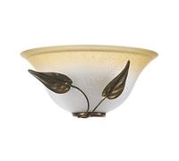 ONLI Mira - Aplique de cristal color marfil degradado ámbar y estructura de metal marrón pelado dorado