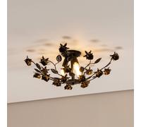 ONLI Plafón Carolina, color bronce, 3 luces, hierro