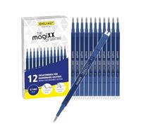 ONLINE 12x Recambio roller borrable azul, compatible con magiXX y recarga de bolígrafo Frixion etc., para bolígrafos de tinta de gel borrables, punta media, recargable