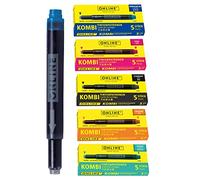 ONLINE 25 cartuchos de tinta compatibles con Lamy, multicolor, también para Pelikan, Stabilo, etc., cartuchos de tinta universales, cartuchos de pluma estilográfica, pack de ahorro de cartuchos