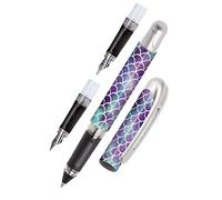 Online All you need College Shiny Dreams - Juego de pluma estilográfica y pluma caligráfica en un mango ergonómico, cartuchos de tinta estándar, incluye cartucho azul combinado