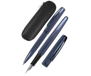 Online Juego de escritura Eleganza Diamond Night I contiene bolígrafo, pluma estilográfica, estuche de piel auténtica, 3 piezas, en caja de regalo, pluma estilográfica para cartuchos estándar, Kulli