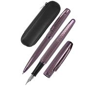 Online Juego de escritura Eleganza Diamond Wine I contiene bolígrafo, pluma estilográfica, estuche de piel auténtica, 3 piezas, en caja de regalo, pluma estilográfica para cartuchos estándar, Kulli