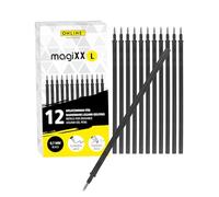 Online 12 minas de repuesto borrables compatibles con bolígrafos de gel Legami magiXX L I Negro 0,7 mm grosor de trazo I Recambio para bolígrafos de gel borrables I Recarga para bolígrafo de gel con