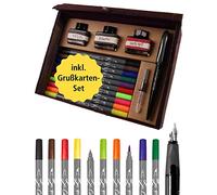 Online Schreibgeräte 81159 - Set de pluma de caligrafía, tinta y tarjetas de saludo