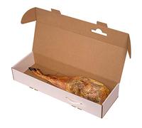 ONLY BOXES Caja para Jamón y Paletilla - Cartón Blanco Mate con Asa - 80x25,5x13 cm - Pack de 2 Unidades