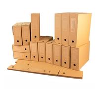 ONLY BOXES Pack 20 Cajas Archivo definitivo Automontables A4 - Cartón Ondulado 3 mm, Cierre Automático Sin Cinta, 100 % Reciclables, Medidas : 36x10.3x27.1 cm, color Marrón