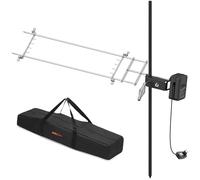 onlyfire Asador Juego de Brochetas para Barbacoa, Asador Eléctrico Giratorio para Camping, Parrilla de Carbón y Hoguera, Asador Giratorio con Asa Regulable en Altura, Bolsa de Transporte y Motor