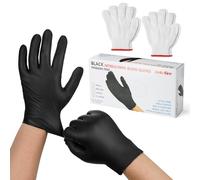 Onlyfire Juego de Guantes para Barbacoa, 4 Guantes de Nylon con 100 Manopla Desechables Negro, Guantes Resistentes, Guantes Cocina para Preparación de Alimentos, Corte y Limpieza del Hogar