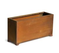 onlyfire Maceta Grande para Exterior, Jardinera Rectangular de Acero, Maceta Grande para Exterior, Ideal para Jardín, Terraza y Balcón, Jardinera Vintage con Orificios de Drenaje, 81,5x25,2x40,6cm