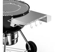 onlyfire Mesa Auxiliar BBQ para Parrillas de Carbón Weber 57cm Master-Touch y Original Kettle, Mesa Auxiliar de Parrilla Mejorada con Portarollos Cocina, Caja de Condimentos y Ganchos
