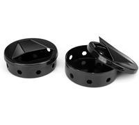 Onlyfire Mini Caja para Ahumar, Smoker Box para Barbacoa de Carbón y Gas, Negro,2 Piezas