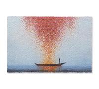 OnlyWow© Alfombra Rectangular 200x140 cm Salon Colores Dormitorio Grandes Carpetes Cuarto Bedroom Antideslizante Absorbente De Sonido Carpete Nube - Confeti - Barco - Superficie acuática
