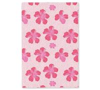 OnlyWow© Alfombra Salon Rectangular 150x230 cm Alfombras Habitacion Dormitorio Tapete Sala Quarto Tapetes Matrimonio Modernas Antideslizante Hibiscus - Flores - Rosa