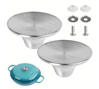 OnrySxn Pomo de horno holandés, paquete de 2 pomos de tapa de olla de acero inoxidable para hornos holandeses de hierro fundido, a prueba de calor, repuesto general, mango esmaltado compatible con Le