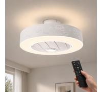 ONSSI Ventilador de Techo con Luz LED, Ø52 cm, Silencioso, Aspas Ocultas, Mando a Distancia, Intensidad Regulable, 3 Temperaturas de Color 36W, 6 Velocidades, para Salón y Dormitorio