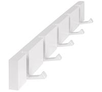 ONVAYA® Perchero | Blanco | Perchero de pared de diseño moderno | Perchero de madera de bambú | Perchero para ropa desplegable | Barra de ganchos | Perchero