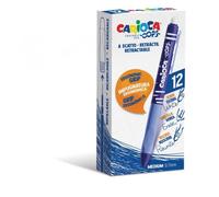 Carioca Bolígrafo Oops borrable retráctil 0,7 mm tinta termosensible recargable Azul - 12 unidades