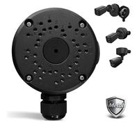 OOSSXX Caja de conexiones para cámara de seguridad, soporte universal para cámara IP al aire libre, soporte de cámara impermeable de aluminio metálico, soporte de cámara parpadeante, color negro
