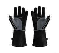 Opatiny Guantes 35cm de la soldadura del cuero de vaca a prueba de calor | Piel de vaca dividida, diseño de pulgar recto, seguro para soldadura, escudo contra chispas, construcción