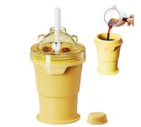 Opdestn Molde Copa Con Tapa - Bandeja Plegable para Hacer Hielo - Vaso Para Hacer Hielo Con Pajita | Para Viajeros Bármanes Hogar Camping Playa Pícnic Viajes Carretera Piscina Autocaravana