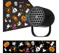 Opdestn Proyector Halloween | Linterna Proyector De Calabaza LED | Lámpara Resistentes A La Intemperie con 16 Patrones para Exteriores E Interiores