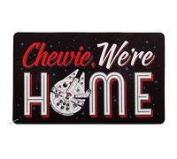 Open Road Brands Disney Star Wars - Felpudo de Goma con diseño de Chewie We're Home con Halcón Milenio