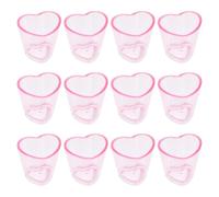 Operitacx 12 Piezas Vasos de Cata de Licores en Forma de Corazón Rosa 30 Ml | Plástico Transparente, Diseño Romántico, para San Valentín y Aniversarios, Adecuado en Eventos