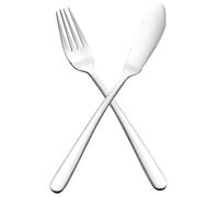 Operitacx 1juego Cubiertos Occidentales de Acero Inoxidable Cuchillo y Tenedor para Pescado Vajilla Resistente y Práctica para Hogar y Restaurante