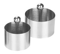 Operitacx 2 Juegos Aro Redondo de Acero Inoxidable, Plata | Acabado Liso sin Adherencia, Control de Porciones y Tamaño Uniforme, para Buffet y Catering