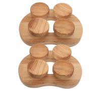 Operitacx 2 Piezas Almohada de Sauna de Madera con Giratorios y Soporte | Diseño Contorneado, Base Antideslizante, Apoyo Ergonómico, Uso en Banco o Tumbona, Color Marrón