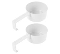 Operitacx 2 Piezas Cuchara Dispensadora de Detergente de Hierro Blanco para Productos Secos con Diseño Ahorrador de Espacio y Portátil Adecuado para Cocina y Lavandería
