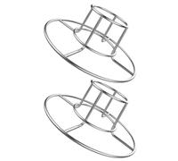Operitacx 2 Piezas Soporte de Cerveza de Acero Inoxidable Redondo para | Plegable y Fácil de Llevar, Uso en Picnic Exterior, Color Plata, Resistente al Calor, Formato Compacto