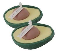 Operitacx 2 Piezas Velas Aromáticas sin Humo Forma de Aguacate Verde para Obsequio, Larga Duración y Decoración Encantadora para Cocina o Meditación