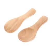 Operitacx 2piezas Mini Cucharas de Madera para Cocina Mango Corto Cucharas Pequeñas para Té y Condimentos Accesorio Práctico y Fácil de Limpiar