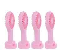 Operitacx 4 Piezas Mini Ventilador Portátil USB Recargable 3 Velocidades, | Soporte Incluido, Plástico Rosa Batería Integrada, Uso de Mano o Mesa para Estudiantes