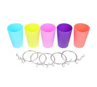 Operitacx 5 Juegos Portavasos de Anillo para Tablero Perforado, Organizador Redondo de Hierro, 260ml, Plata, Fácil de Limpiar, Ligero, Hogar y Almacenamiento en Cocina Color Color Aleatorio