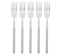 Operitacx 5 tenedores telescópicos de acero inoxidable: tenedor extensible para parrilla, cubiertos para barbacoa, postres, ensaladas y frutas, diseño portátil para picnic, longitud ajustable de 22
