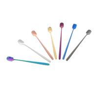 Operitacx 7 Cucharas de Café para Mezclar Té y Bebidas Mango Largo Resistentes y Fáciles de Usar de Acero Inoxidable