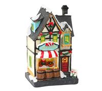 Operitacx Casitas navideñas en Miniatura: decoración navideña con Luces LED - Figuritas de Resina con Forma de casita navideña - Decoración de Mesa a Pilas para bandejas escalonadas