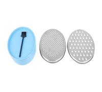 Operitacx Cortador de Queso Manual de Acero Inoxidable y Plástico PP | Diseño Ovalado Orificio para Colgar, Capa Protectora Lateral, Limpieza Fácil Cepillo