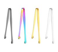 Operitacx Juego de 4 pinzas para retirar huevos y chalaza: Pinzas de acero inoxidable con punta dentada de 15 cm para ensaladas, pan, alimentos a la parrilla, hielo y azúcar. Mango ergonómico
