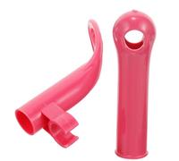 Operitacx Mango de Repuesto para Escoba y Recogedor de Plástico Color Rojo Agujero de 19 Mm, Accesorio Ligero para Limpieza de Pisos, Juego de Tapa del Extremo para Mango Barrer, Accesorio