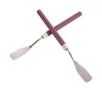 Operitacx Pala para Cenizas de Moxa Metálica Mango de Madera 17 Cm, Juego de 2 Herramientas para Quitar Cenizas, Raspador de Mano Resistente al Calor para Terapia de Acupuntura y