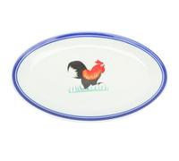 Operitacx Plato de Pescado Esmaltado y Fácil de Transportar Estilo Vintage Patrón Delicado Adecuado para Servir en Restaurante Casa