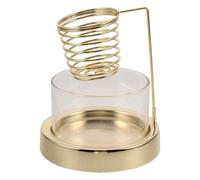 Operitacx Quemador de Incienso Soporte Decorativo Bandeja de Vidrio de Metal Dorado Minimalista y Elegante para Sala de Estar para Varillas de Palo Santo y Hierbas Aromáticas