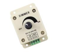 Operitacx Regulador de Intensidad Manual para Luces LED 12v 8a Interruptor de Pared Pwm y Perilla de Plástico Blanco para Control de Brillo