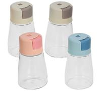 Operitacx Set de 4 Saleros para Cocina de Vidrio Dosificador de Sal de 0.5g, Práctico y Fácil de Sostener para Uso en Cocina y Comedor Color Aleatorio